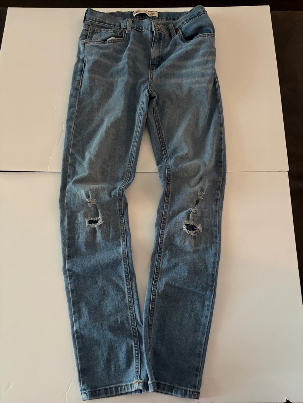 Kids Boys Distressed Blue Denim Jeans levis performance 510 skinny jeans